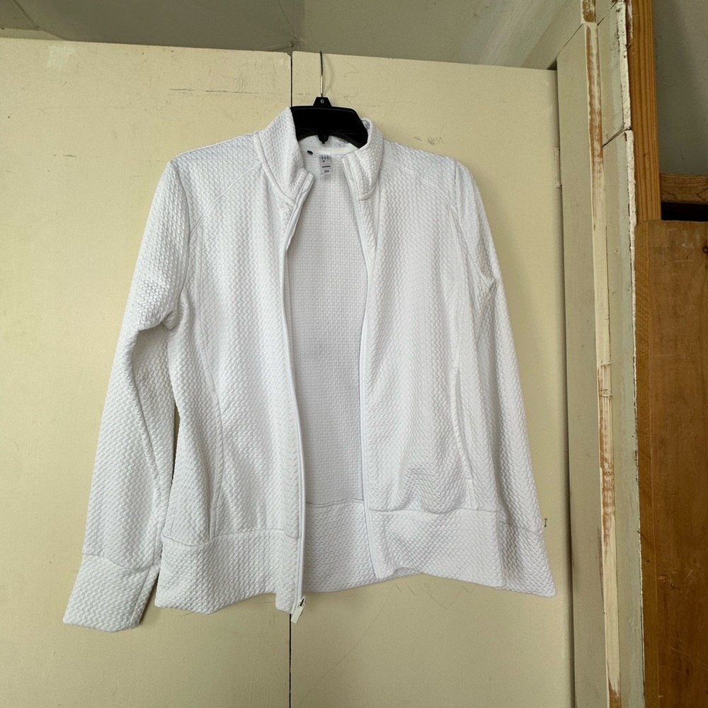 White Active Jacket Adidas Ultimate 365 Textured Full Zip - Picture 2 of 14